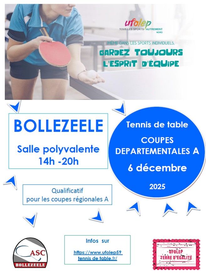Coupe départementale Tennis de Table 