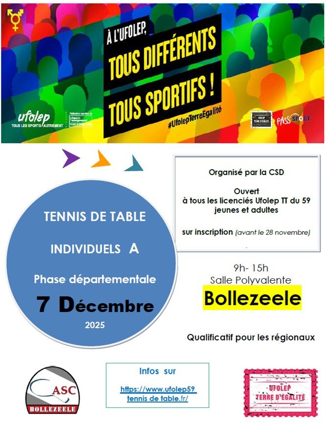 Phase départementale Tennis de Table 