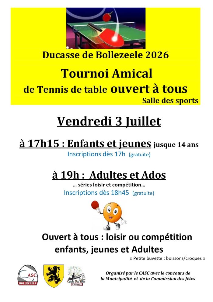 DUCASSE : Tournoi de Tennis de Table
