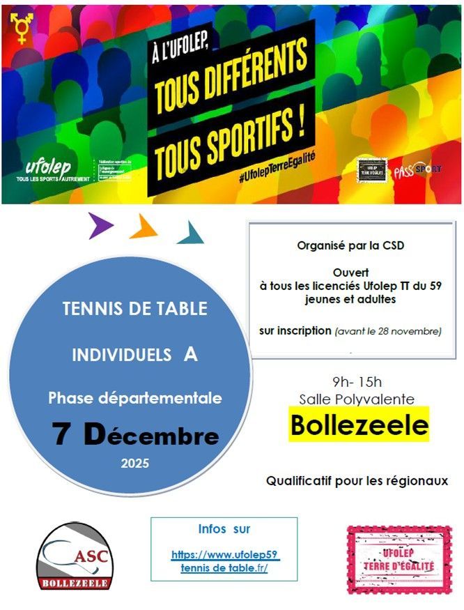 Phase départementale Tennis de Table